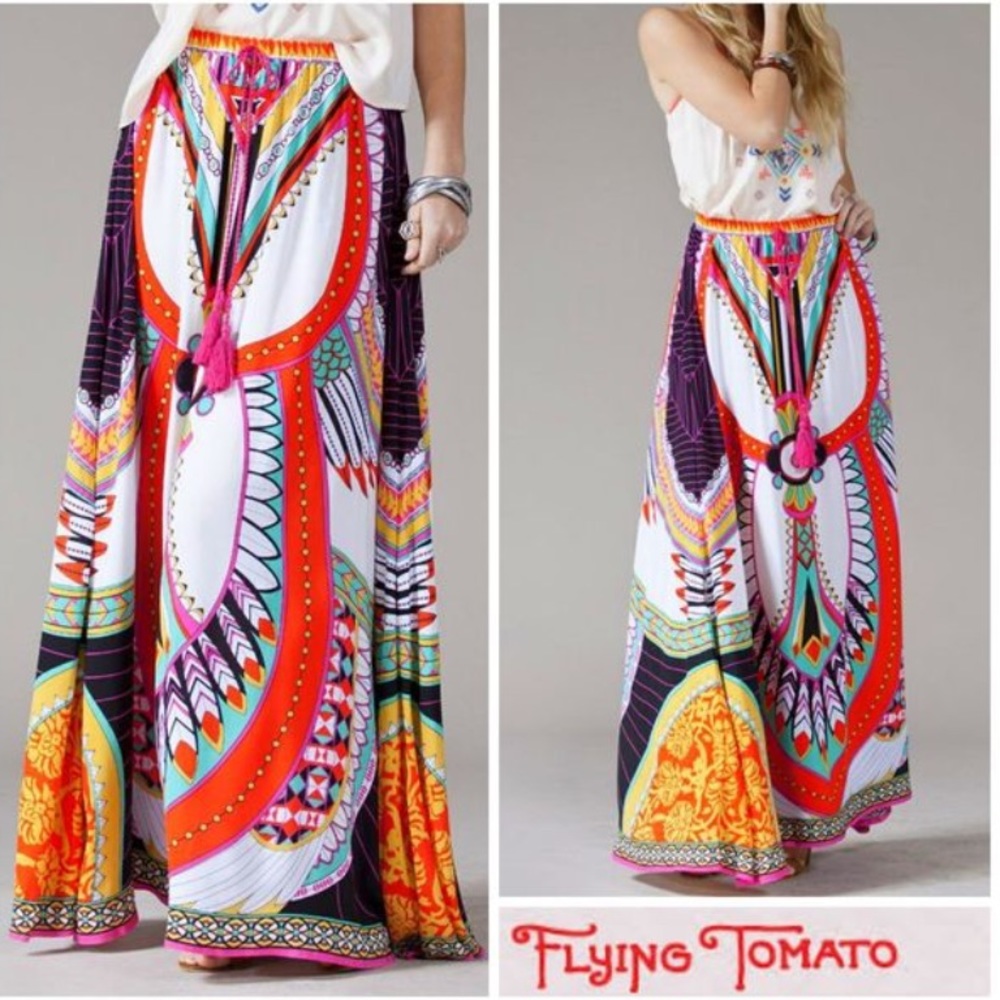 Feather Maxi Skirt